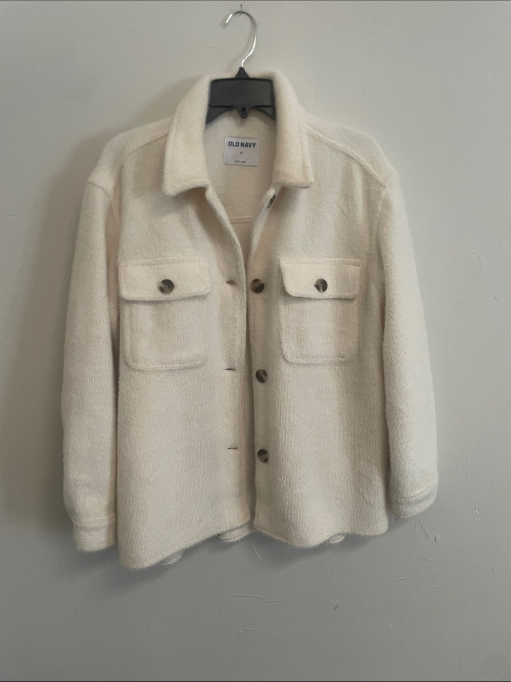 Old Navy Ivory Teddy Button-Up Jacket